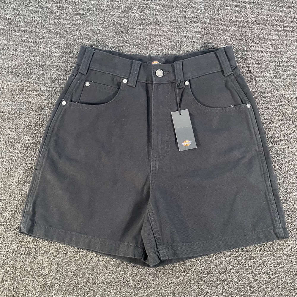 Dickies Carpenter Shorts Womens W28 Black NWT High Rise Cotton Duck FRR09SB
